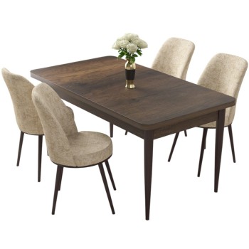 Dining Table & Chairs Set (5 Pieces) Nil - Baroque, Cream Baroque
Cream