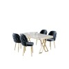 Dining Table & Chairs Set (5 Pieces) Rigel - White, Gold, Anthracite White
Gold
Anthracite