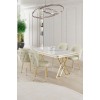 Dining Table & Chairs Set (5 Pieces) Rigel - White, Gold, Cream White
Gold
Cream