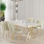 Dining Table & Chairs Set (5 Pieces) Rigel - White, Gold, Cream White
Gold
Cream