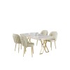 Dining Table & Chairs Set (5 Pieces) Rigel - White, Gold, Cream White
Gold
Cream