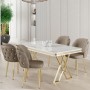 Dining Table & Chairs Set (5 Pieces) Rigel - White, Gold, Cappuccino White
Gold
Cappucino