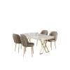 Dining Table & Chairs Set (5 Pieces) Rigel - White, Gold, Cappuccino White
Gold
Cappucino
