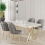 Dining Table & Chairs Set (5 Pieces) Rigel - White, Gold, Grey White
Gold
Grey