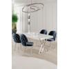 Dining Table & Chairs Set (5 Pieces) Rigel - White, Chrome, Anthracite White
Chrome
Anthracite