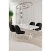 Dining Table & Chairs Set (5 Pieces) Rigel - White, Chrome, Black White
Chrome
Black