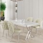 Dining Table & Chairs Set (5 Pieces) Rigel - White, Chrome, Cream White
Chrome
Cream