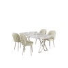 Dining Table & Chairs Set (5 Pieces) Rigel - White, Chrome, Cream White
Chrome
Cream