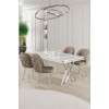 Dining Table & Chairs Set (5 Pieces) Rigel - White, Chrome, Cappuccino White
Chrome
Cappuccino