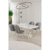 Dining Table & Chairs Set (5 Pieces) Rigel - White, Chrome, Grey White
Chrome
Grey
