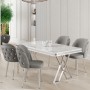 Dining Table & Chairs Set (5 Pieces) Rigel - White, Chrome, Grey White
Chrome
Grey