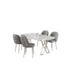 Dining Table & Chairs Set (5 Pieces) Rigel - White, Chrome, Grey White
Chrome
Grey
