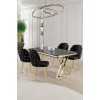 Dining Table & Chairs Set (5 Pieces) Rigel - Black Marble, Gold, Black Black Marble
Gold
Black