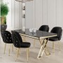 Dining Table & Chairs Set (5 Pieces) Rigel - Black Marble, Gold, Black Black Marble
Gold
Black