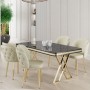 Dining Table & Chairs Set (5 Pieces) Rigel - Black Marble, Gold, Cream Black Marble
Gold
Cream