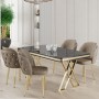 Dining Table & Chairs Set (5 Pieces) Rigel - Black Marble, Gold, Cappuccino Black Marble
Gold
Cappuccino