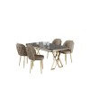 Dining Table & Chairs Set (5 Pieces) Rigel - Black Marble, Gold, Cappuccino Black Marble
Gold
Cappuccino