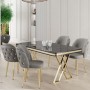 Dining Table & Chairs Set (5 Pieces) Rigel - Black Marble, Gold, Grey Black Marble
Gold
Grey