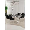 Dining Table & Chairs Set (5 Pieces) Rigel - Black Marble, Chrome, Black Black Marble
Chrome
Black