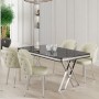 Dining Table & Chairs Set (5 Pieces) Rigel - Black Marble, Chrome, Cream Black Marble
Chrome
Cream