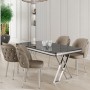 Dining Table & Chairs Set (5 Pieces) Rigel - Black Marble, Chrome, Cappuccino Black Marble
Chrome
Cappuccino