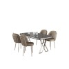 Dining Table & Chairs Set (5 Pieces) Rigel - Black Marble, Chrome, Cappuccino Black Marble
Chrome
Cappuccino