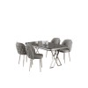 Dining Table & Chairs Set (5 Pieces) Rigel - Black Marble, Chrome, Grey Black Marble
Chrome
Grey