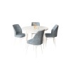 Dining Table & Chairs Set (5 Pieces) Rox - White, Grey White
Grey