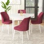 Dining Table & Chairs Set (5 Pieces) Rox - White, Burgundy White
Burgundy