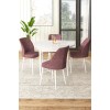 Dining Table & Chairs Set (5 Pieces) Rox - White, Dusty Rose White
Dusty Rose