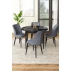 Dining Table & Chairs Set (5 Pieces) Rox - Black Marble, Fume Black Marble
Fume
