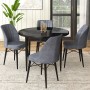 Dining Table & Chairs Set (5 Pieces) Rox - Black Marble, Fume Black Marble
Fume