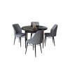 Dining Table & Chairs Set (5 Pieces) Rox - Black Marble, Fume Black Marble
Fume