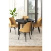 Dining Table & Chairs Set (5 Pieces) Rox - Black Marble, Cappuccino Black Marble
Cappuccino