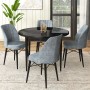 Dining Table & Chairs Set (5 Pieces) Rox - Black Marble, Grey Black Marble
Grey