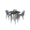 Dining Table & Chairs Set (5 Pieces) Rox - Black Marble, Grey Black Marble
Grey