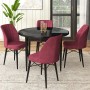 Dining Table & Chairs Set (5 Pieces) Rox - Black Marble, Burgundy Black Marble
Burgundy