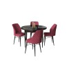 Dining Table & Chairs Set (5 Pieces) Rox - Black Marble, Burgundy Black Marble
Burgundy