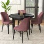 Dining Table & Chairs Set (5 Pieces) Rox - Black Marble, Dusty Rose Black Marble
Dusty Rose