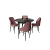 Dining Table & Chairs Set (5 Pieces) Rox - Black Marble, Dusty Rose Black Marble
Dusty Rose