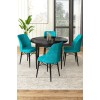 Dining Table & Chairs Set (5 Pieces) Rox - Black Marble, Turquoise Black Marble
Turquoise