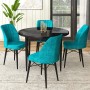 Dining Table & Chairs Set (5 Pieces) Rox - Black Marble, Turquoise Black Marble
Turquoise
