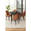 Dining Table & Chairs Set (5 Pieces) Rox - Black Marble, Tile Red Black Marble
Tile Red