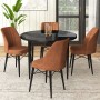 Dining Table & Chairs Set (5 Pieces) Rox - Black Marble, Tile Red Black Marble
Tile Red
