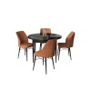 Dining Table & Chairs Set (5 Pieces) Rox - Black Marble, Tile Red Black Marble
Tile Red