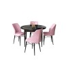 Dining Table & Chairs Set (5 Pieces) Rox - Black Marble, Pink Black Marble
Pink
