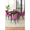 Dining Table & Chairs Set (5 Pieces) Rox - Black Marble, Purple Black Marble
Purple
