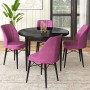 Dining Table & Chairs Set (5 Pieces) Rox - Black Marble, Purple Black Marble
Purple