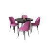 Dining Table & Chairs Set (5 Pieces) Rox - Black Marble, Purple Black Marble
Purple