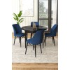 Dining Table & Chairs Set (5 Pieces) Rox - Black Marble, Navy Blue Black Marble
Navy Blue